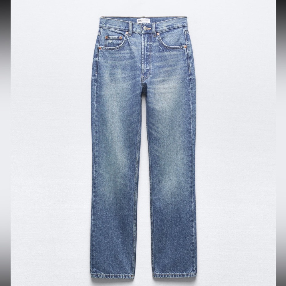 Zara High Rise Blue Jeans